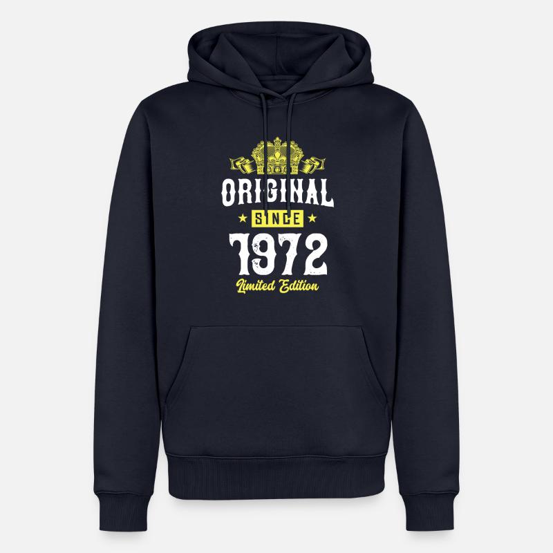 1972 Édition limitée - Sweat à capuche Premium bio Homme - bleu marine