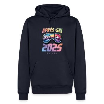 Après-ski 2025 Multicolore - Sweat à capuche Premium bio Homme - bleu marine - Devant - Nico (187cm)