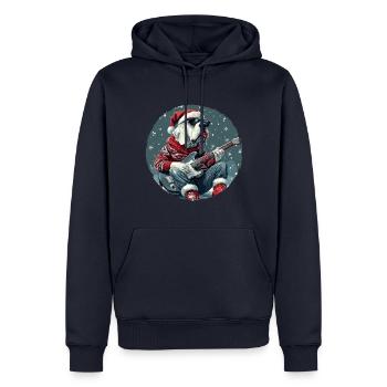 Great Dane Hund Weihnachten Rocker Gitarre - Männer Premium Bio Hoodie - Navy - Vorne - Nico (187cm)