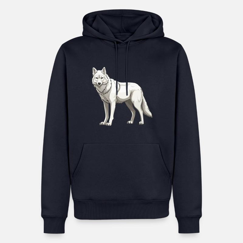 Wolf Tier - Männer Premium Bio Hoodie - Navy