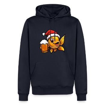Goldfische Weihnachten Bier Lustig - Männer Premium Bio Hoodie - Navy - Vorne - Nico (187cm)