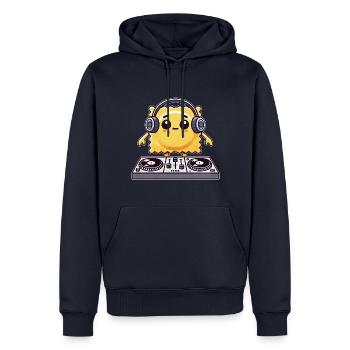 Raviolis DJ Techno Musique Raver Disco Musicien Danse - Sweat à capuche Premium bio Homme - bleu marine - Devant - Nico (187cm)