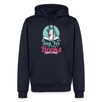 Say Yes To Books - Männer Premium Bio Hoodie - Navy - Vorne - Nico (187cm)