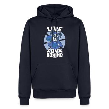 Live Love Boxing - Männer Premium Bio Hoodie - Navy - Vorne - Nico (187cm)
