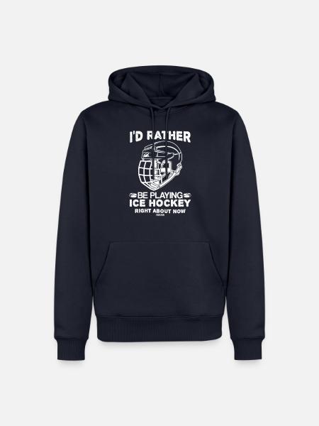 Eishockey Maske cooler Spruch - Männer Premium Bio Hoodie - Navy