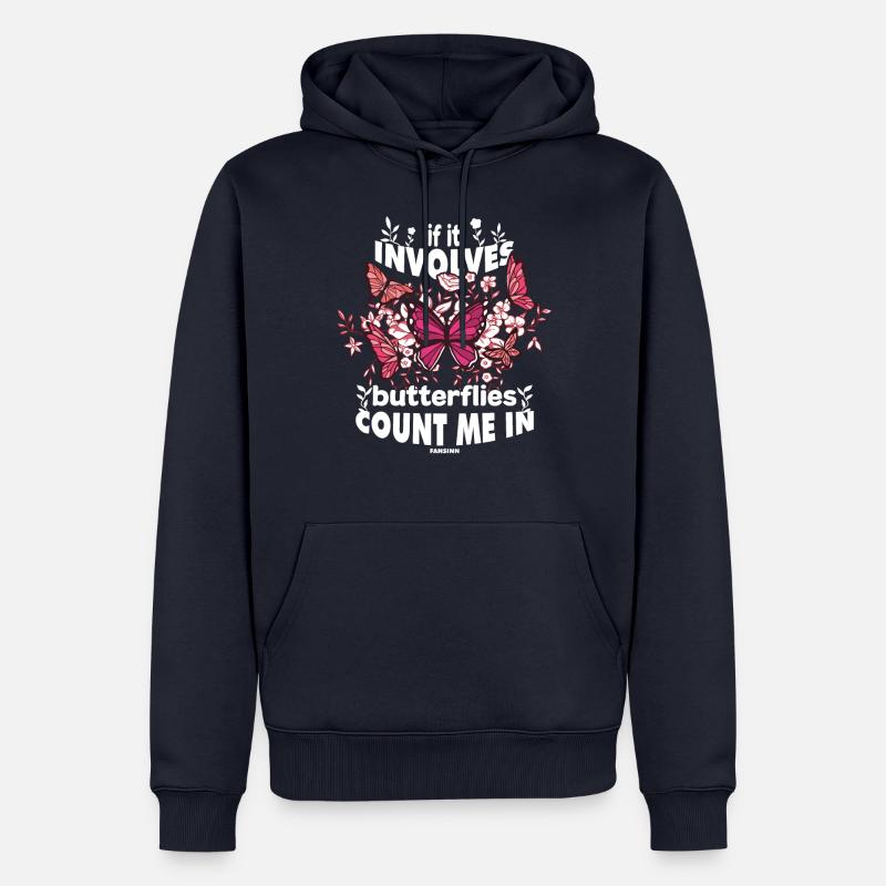 S’il s’agit de papillons, comptez-moi - Sweat à capuche Premium bio Homme - bleu marine