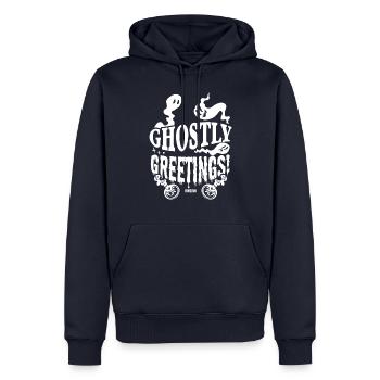 Halloween Gespenst Geschenk - Männer Premium Bio Hoodie - Navy - Vorne - Nico (187cm)