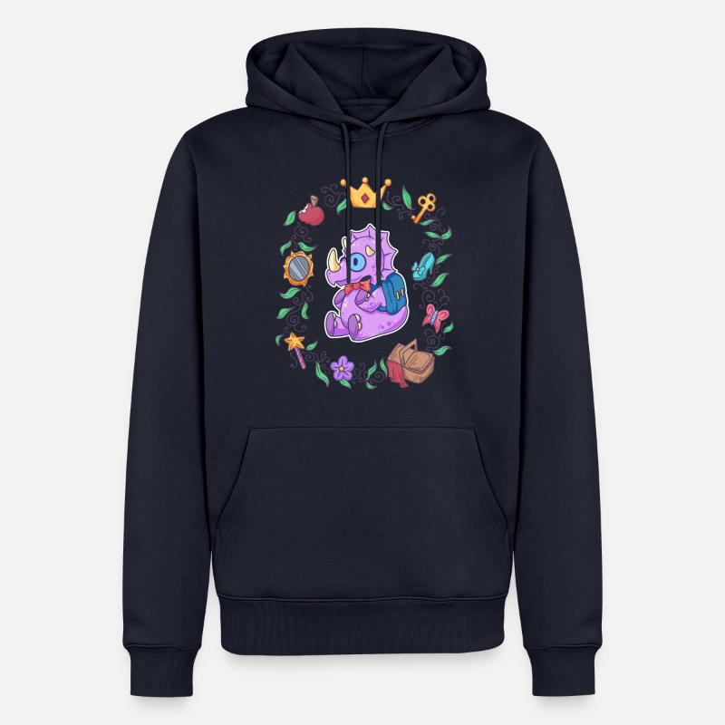 Triceratops Mädchen Schule Märchen - Männer Premium Bio Hoodie - Navy