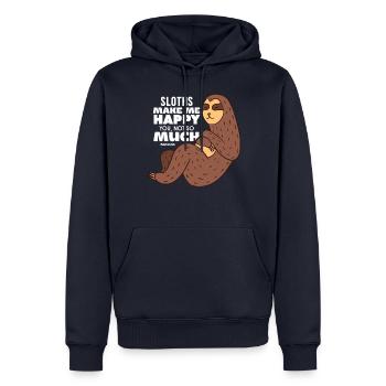 Sloths Make Me Happy You Not So Much - Men’s Premium Organic Hoodie - navy - Front - Nico (187cm)