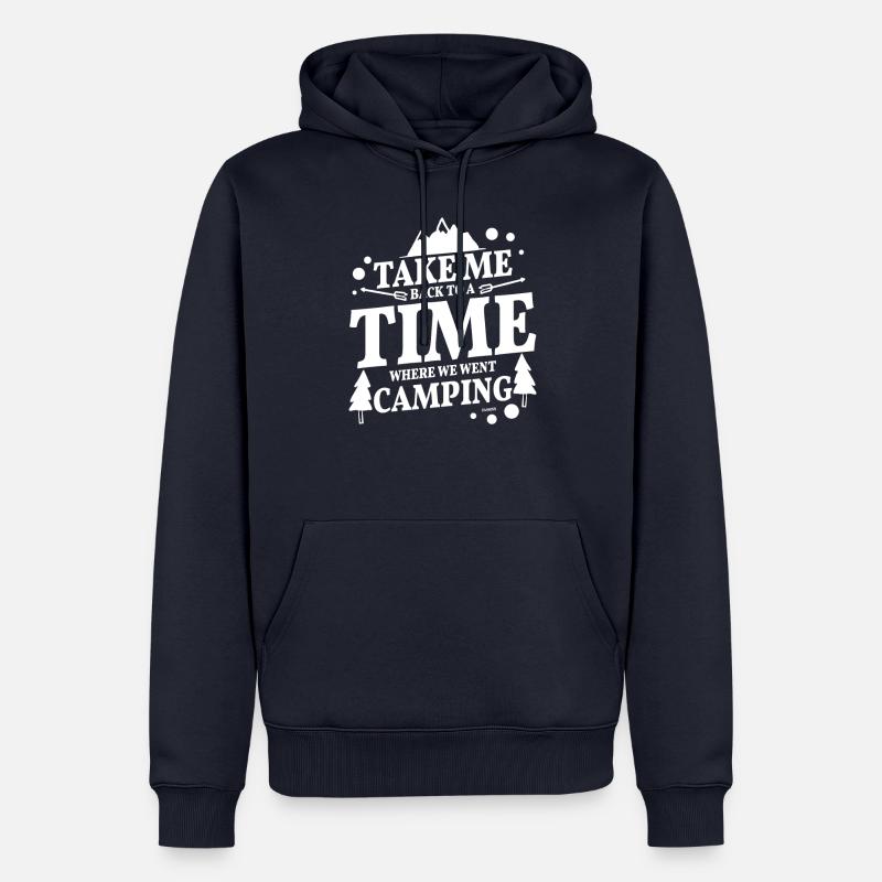 Slogan de camping cool - Sweat à capuche Premium bio Homme - bleu marine