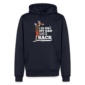 Père et fille - Sweat à capuche Premium bio Homme - bleu marine - Devant - Nico (187cm)