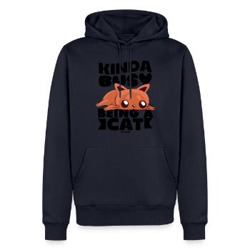 Kinda Busy Being A Cat - Männer Premium Bio Hoodie - Navy - Vorne - Nico (187cm)