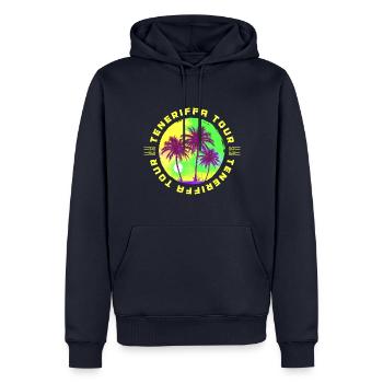 Teneriffa Tour Palmen Urlaub - Männer Premium Bio Hoodie - Navy - Vorne - Nico (187cm)