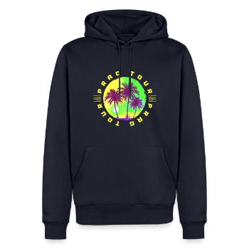 Prag Tour Palmen Urlaub - Männer Premium Bio Hoodie - Navy - Vorne - Nico (187cm)