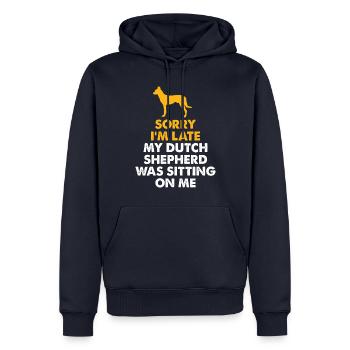 Ich Bin Spät Dran, Mein Holländischer Schäferhund - Männer Premium Bio Hoodie - Navy - Vorne - Nico (187cm)