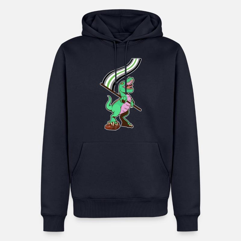 Drapeau LGBTQ - Dinosaur Agender - Sweat à capuche Premium bio Homme - bleu marine