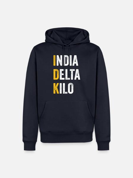 Computer-Chat India Delta Kilo - IDK - Männer Premium Bio Hoodie - Navy