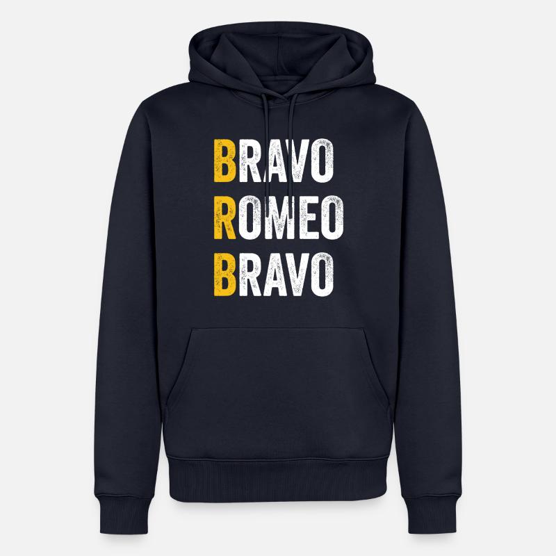 Computer-Chat Bravo Romeo Bravo - BRB - Männer Premium Bio Hoodie - Navy