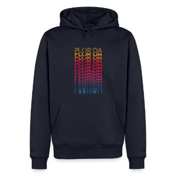 Retro Nostalgic USA État - Rainbow Florida - Sweat à capuche Premium bio Homme - bleu marine - Devant - Nico (187cm)