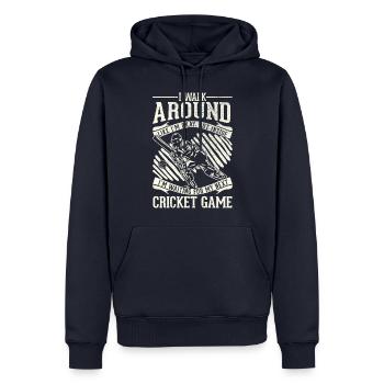 Ich Gehe Gut Herum - Cricket - Männer Premium Bio Hoodie - Navy - Vorne - Nico (187cm)