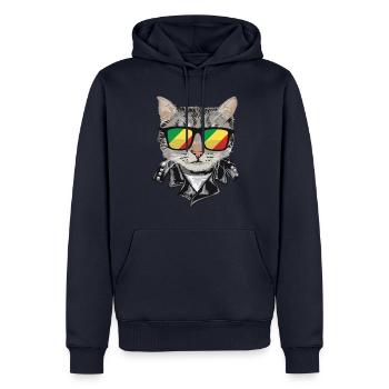 Lunettes de soleil pour chat avec drapeau du Congo - Sweat à capuche Premium bio Homme - bleu marine - Devant - Nico (187cm)