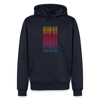 Retro Nostalgic USA City - Rainbow Glendale - Sweat à capuche Premium bio Homme - bleu marine - Devant - Nico (187cm)