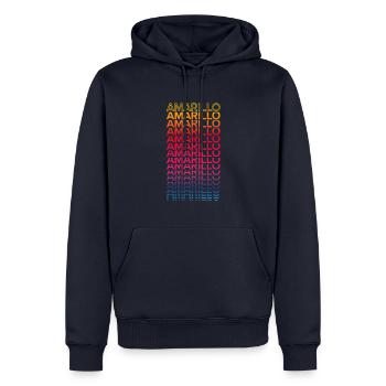 Retro Nostalgisch USA Stadt - Regenbogen Amarillo - Männer Premium Bio Hoodie - Navy - Vorne - Nico (187cm)