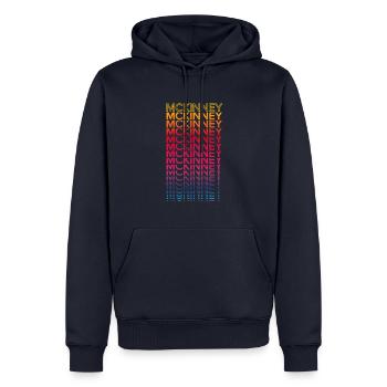 Retro Nostalgic USA City - Rainbow Mckinney - Sweat à capuche Premium bio Homme - bleu marine - Devant - Nico (187cm)
