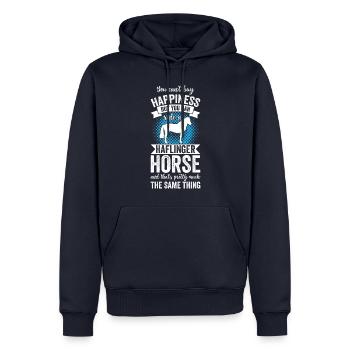 Équitation - Haflinger Horse - Sweat à capuche Premium bio Homme - bleu marine - Devant - Nico (187cm)