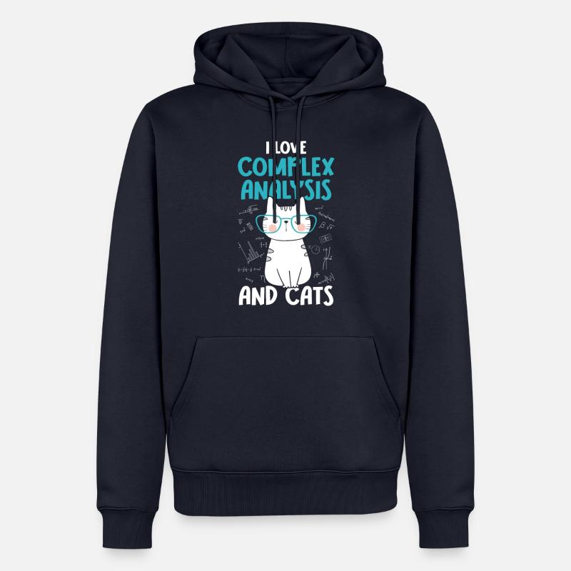 I Love Cats - Analyse complexe - Sweat à capuche Premium bio Homme - bleu marine