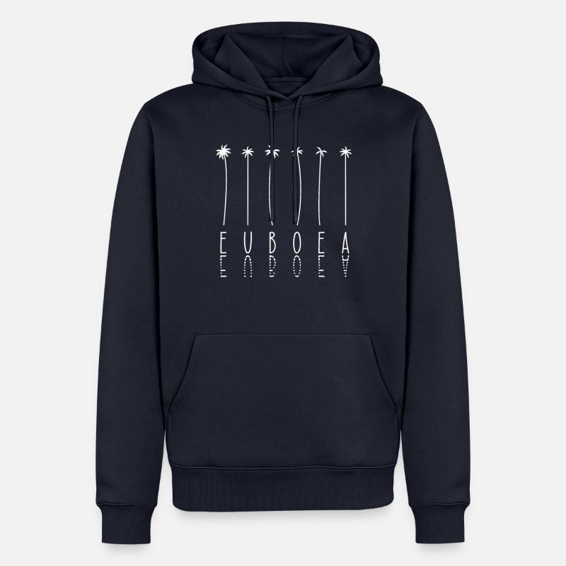 Palm - île Grèce Eubée - Sweat à capuche Premium bio Homme - bleu marine