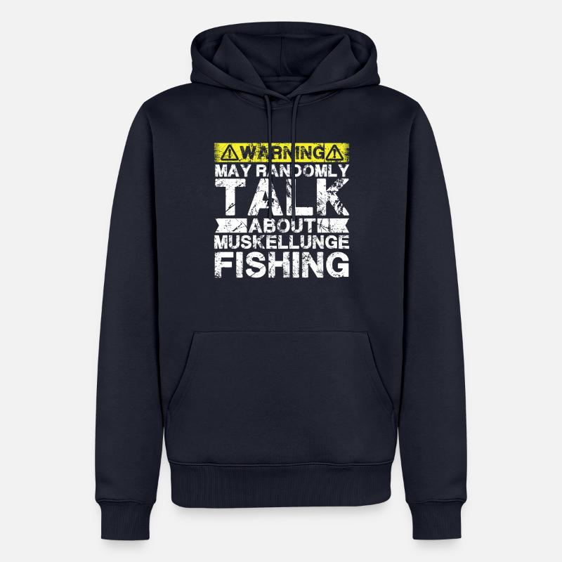 Pêche - Muscle Lung Fish - Sweat à capuche Premium bio Homme - bleu marine
