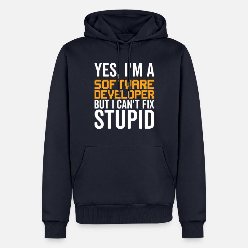 Dumm - Softwareentwickler - Männer Premium Bio Hoodie - Navy