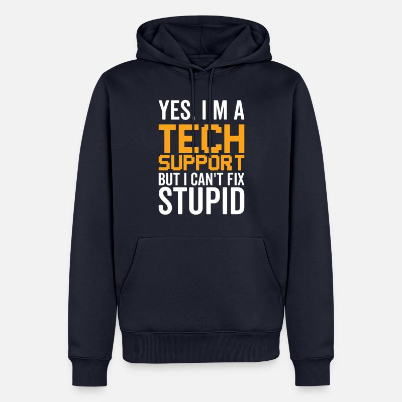 Dumm - Technischer Support - Männer Premium Bio Hoodie - Navy