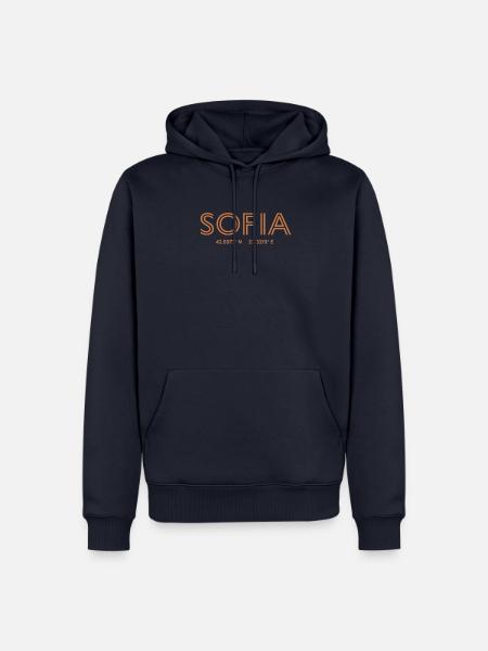 Bulgaria Stadt Koordinaten - Sofia - Männer Premium Bio Hoodie - Navy