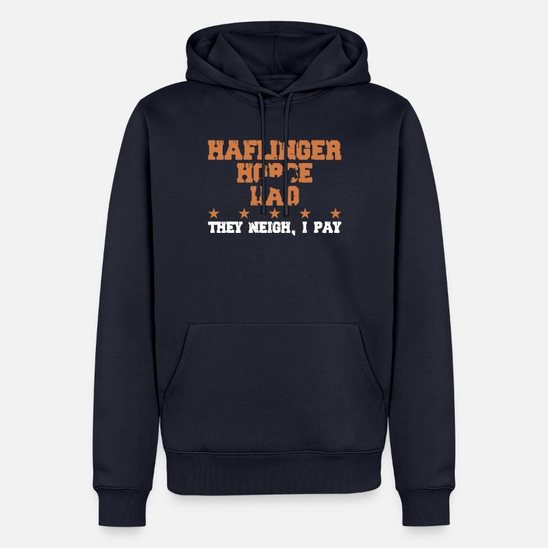 Pferdevater - Haflinger Pferd - Männer Premium Bio Hoodie - Navy