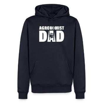 Job - Père agronome - Sweat à capuche Premium bio Homme - bleu marine - Devant - Nico (187cm)