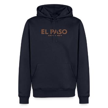 USA Stadt Koordinaten - El Paso - Männer Premium Bio Hoodie - Navy - Vorne - Nico (187cm)