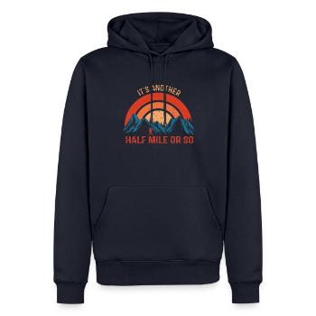 Un autre mile ou plus montagnes Alpes - Sweat à capuche Premium bio Homme - bleu marine - Devant - Nico (187cm)