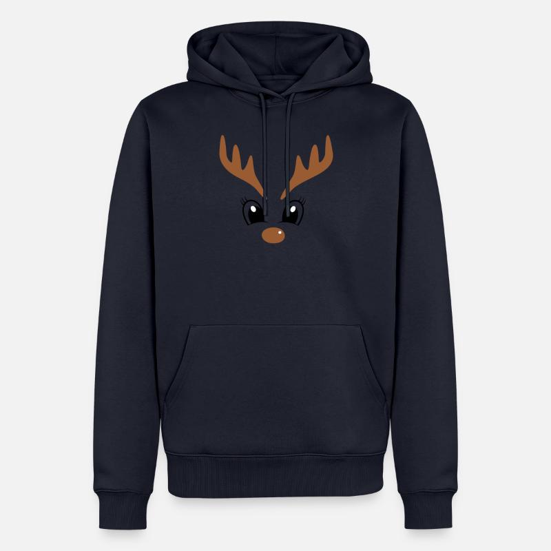 Renne mignon de Noël - Sweat à capuche Premium bio Homme - bleu marine