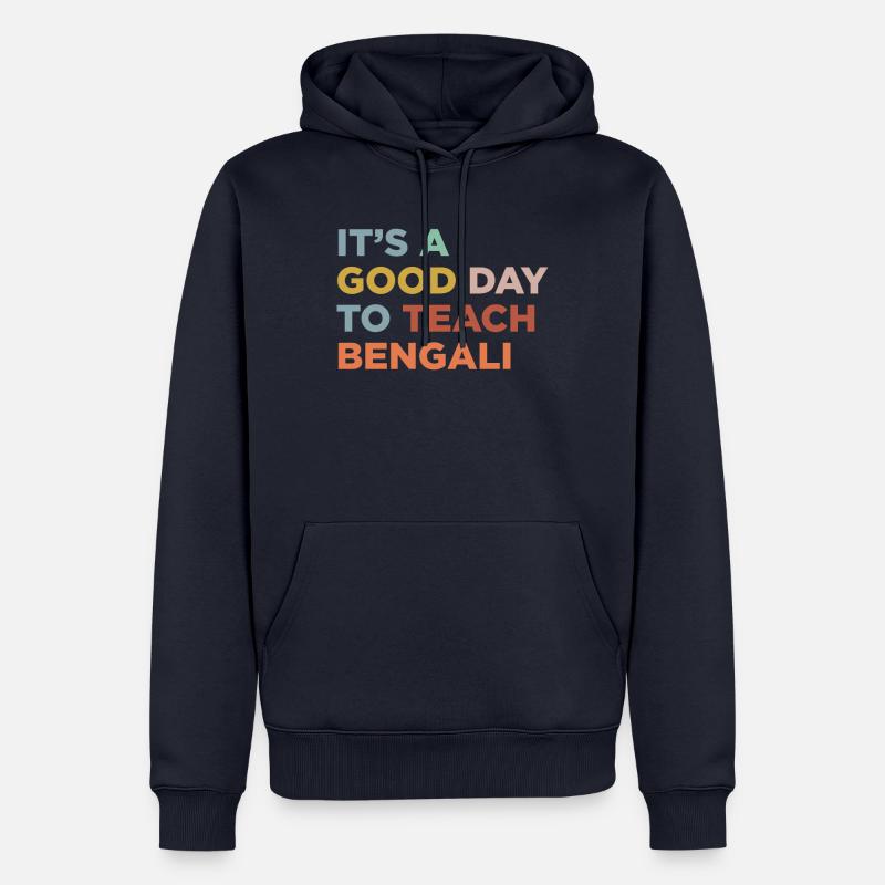 Enseigner à l’enseignant bengali - Sweat à capuche Premium bio Homme - bleu marine