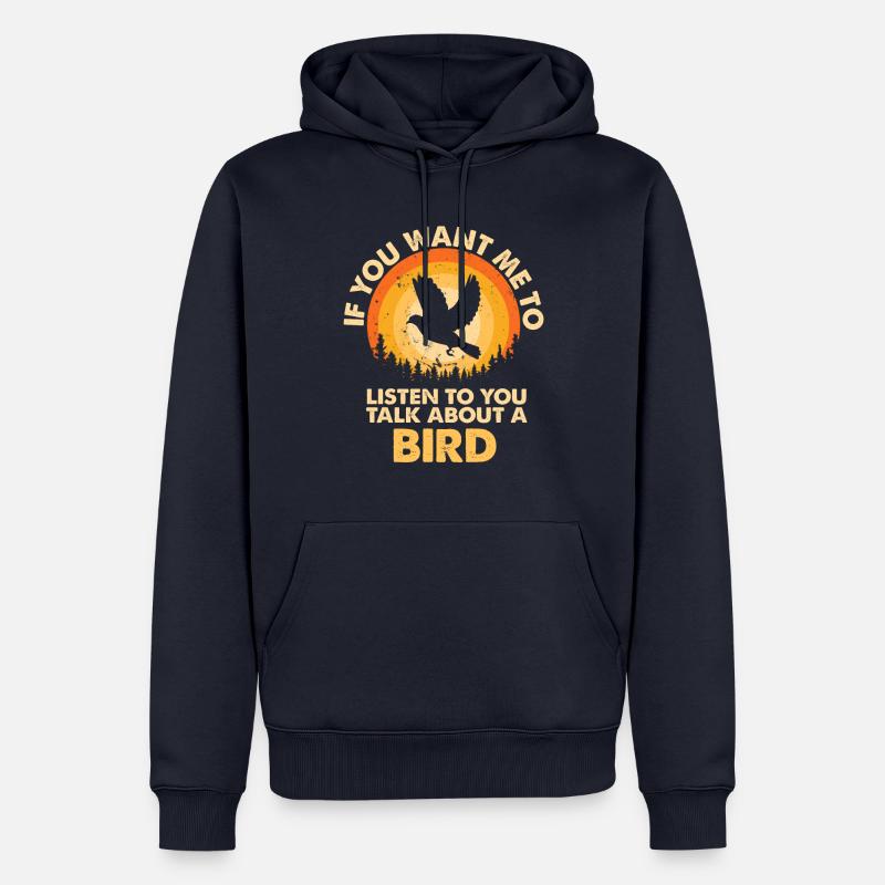 Écoutez parler d’Animal Bird - Sweat à capuche Premium bio Homme - bleu marine