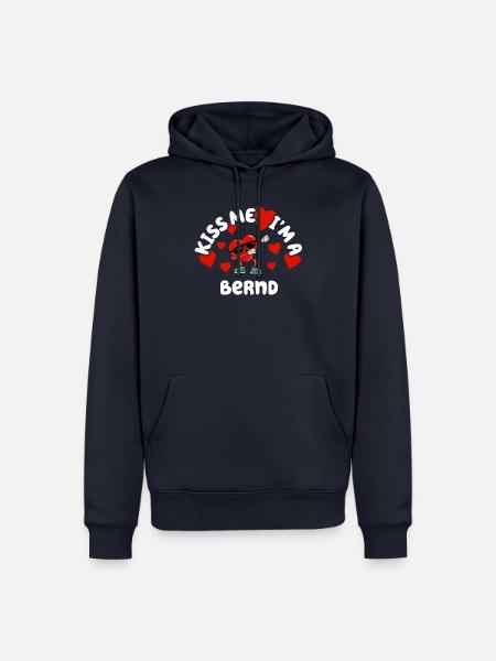Küss mich - Valentins Tag Name Dabbing Herz Bernd - Männer Premium Bio Hoodie - Navy