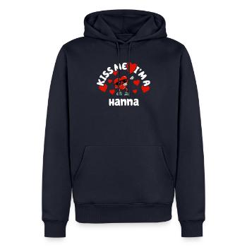Küss mich - Valentins Tag Name Dabbing Herz Hanna - Männer Premium Bio Hoodie - Navy - Vorne - Nico (187cm)