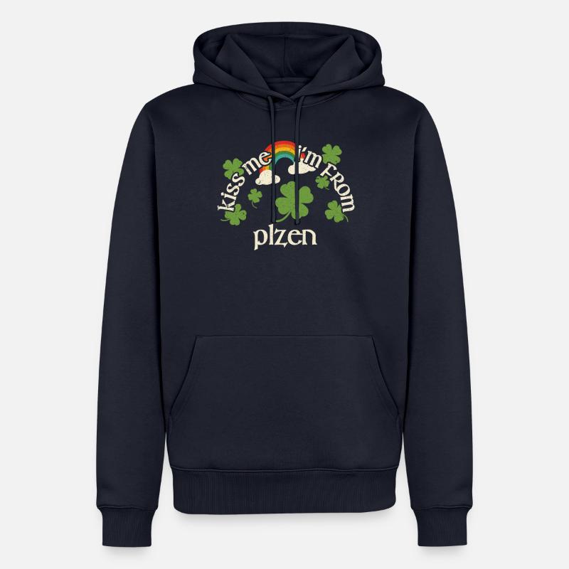 Embrasse-moi - Saint-Patrick Plzen - Sweat à capuche Premium bio Homme - bleu marine