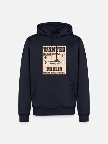 Gesuchte Fisch - Marlin Fischerei - Männer Premium Bio Hoodie - Navy