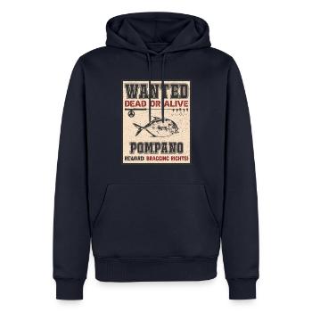 Gesuchter Fisch - Pompano Fishing - Männer Premium Bio Hoodie - Navy - Vorne - Nico (187cm)