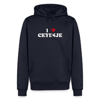 Herz Montenegro Stadt - Ich Liebe Cetinje - Männer Premium Bio Hoodie - Navy - Vorne - Nico (187cm)