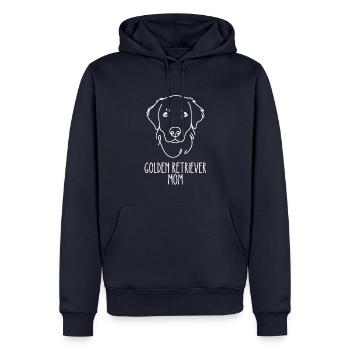 Line Art Mom - Golden Retriever - Sweat à capuche Premium bio Homme - bleu marine - Devant - Nico (187cm)