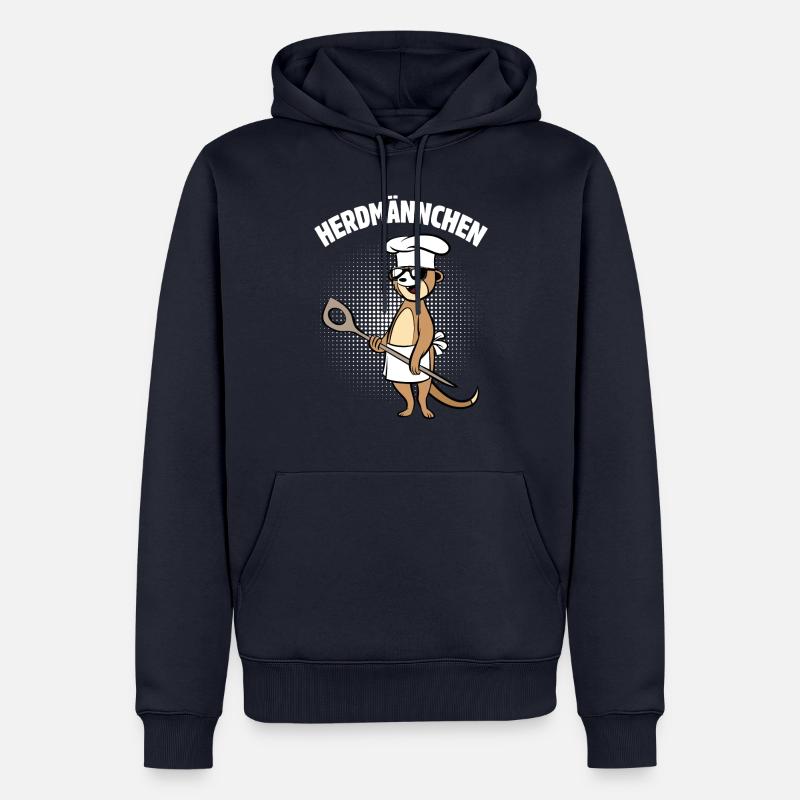 Herdmännchen - Erdmännchen mit Kochlöffel - Männer Premium Bio Hoodie - Navy